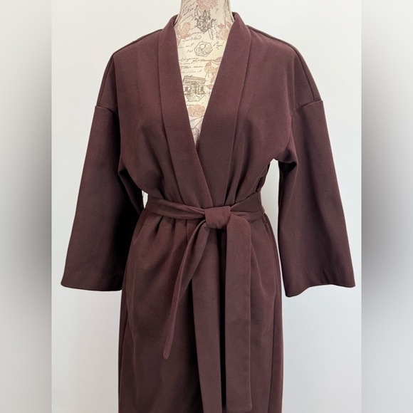 PROLOGUE  Women's eggplant/rich brown tie waist trench size XS - Picture 12 of 15